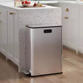 COZONY Stainless Steel Dual Trash Can with Step Lid, Removable Baskets, Kitchen Recycling Bin for Home Office Waste Management
