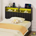 Greenstell Upholstered Headboard for Bed Frame, with Charging Station & LED Light, Height Adjustable, Gray