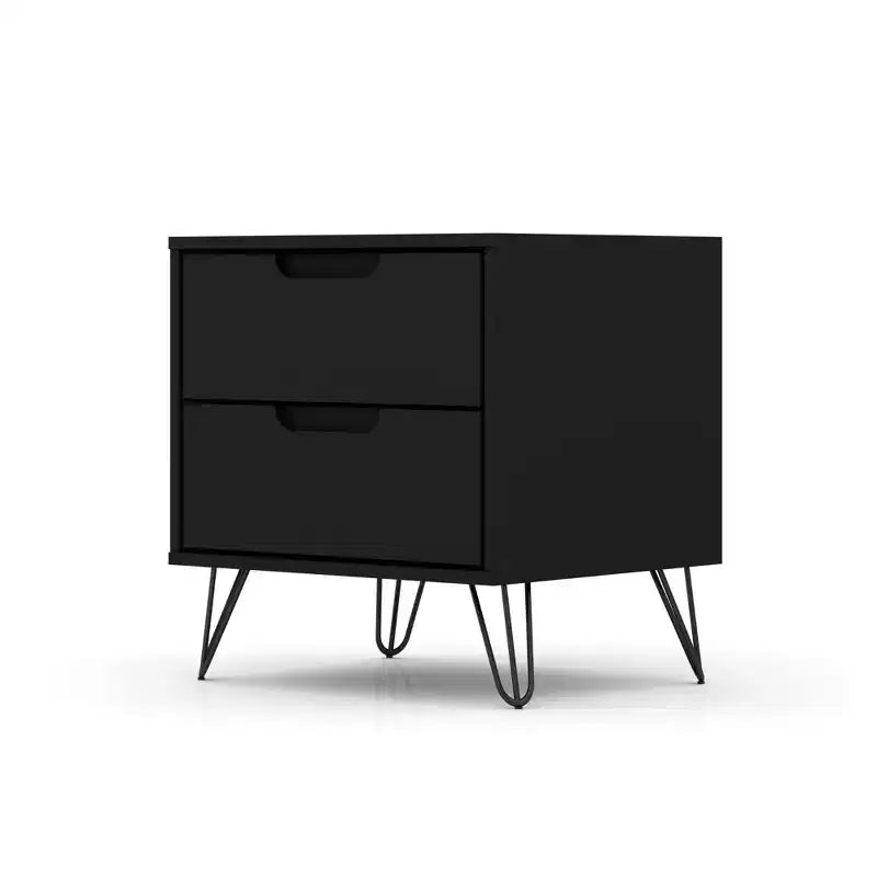 GDFStudio Rockefeller Mid-Century Modern Wooden 2-Drawer Nightstand