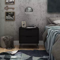 GDFStudio Rockefeller Mid-Century Modern Wooden 2-Drawer Nightstand