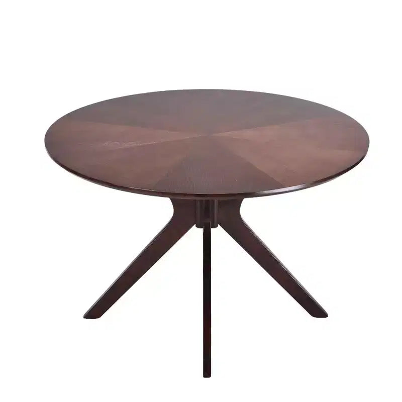 MAYEERTY 31.5 Small Round Dining Tulip Table, Wood Top, Metal Base, Seats 2-4, Black