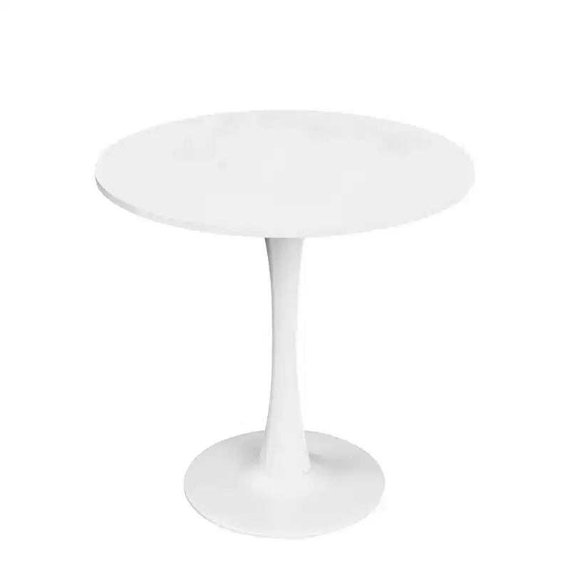 MAYEERTY 31.5 Small Round Dining Tulip Table, Wood Top, Metal Base, Seats 2-4, Black