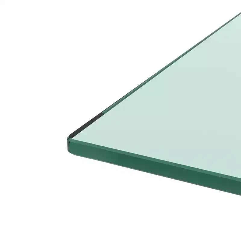 Modern Rectangular Glass Coffee Table with Lower Shelf, Living Room or Office Side Table