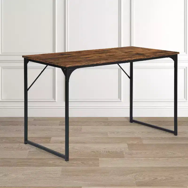 FurnitureR 47.2 Home Office Table Simple Computer Desk Laptop PC Writing Sturdy Metal Frames for Study Room, Rustic Brown