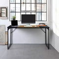 FurnitureR 55 Home Office Table Laptop PC Writing Computer Desk with Sturdy Metal Frames for Study Room, Brown&Black
