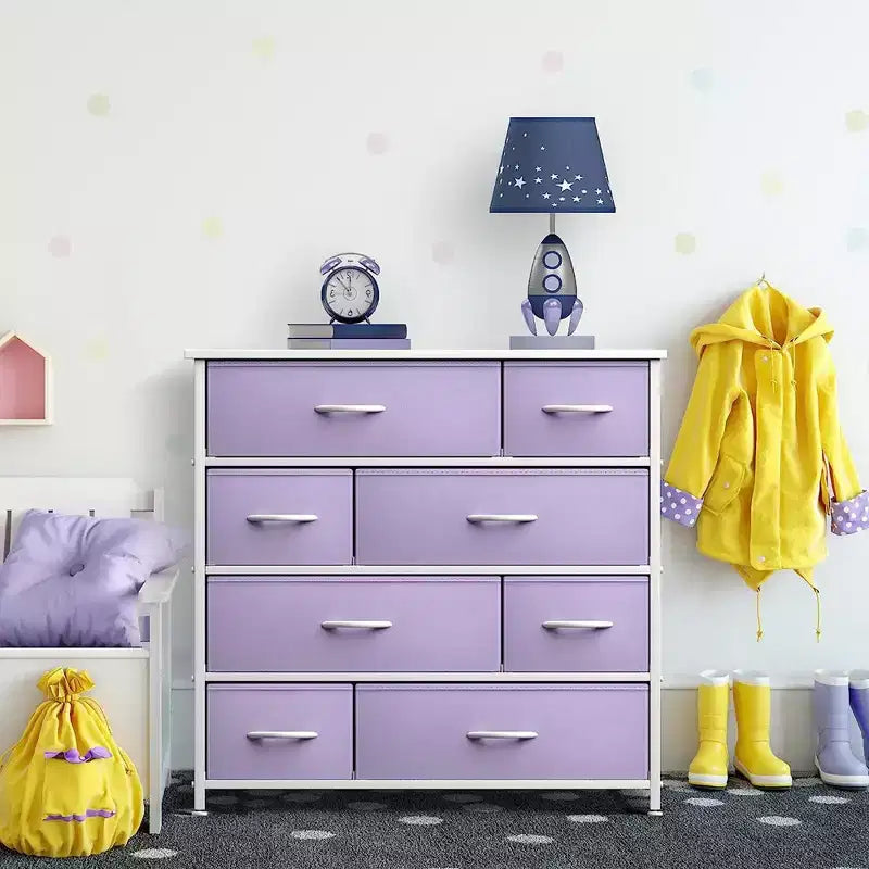 Sorbus Dresser with 8 Drawers - Storage Chest Organizer with Steel Frame, Wood Top, Handles, Fabric Bins