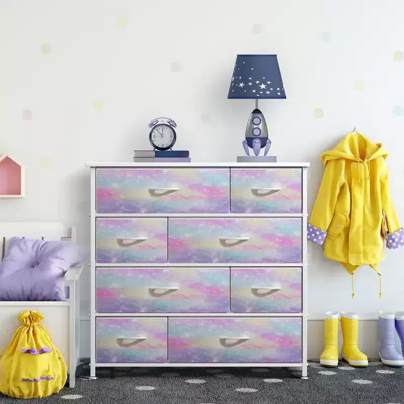Sorbus Dresser with 8 Drawers - Storage Chest Organizer with Steel Frame, Wood Top, Handles, Fabric Bins