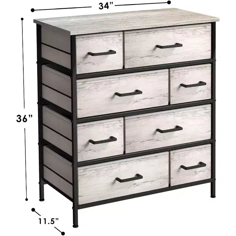 Sorbus Dresser with 8 Drawers - Storage Chest Organizer with Steel Frame, Wood Top, Handles, Fabric Bins