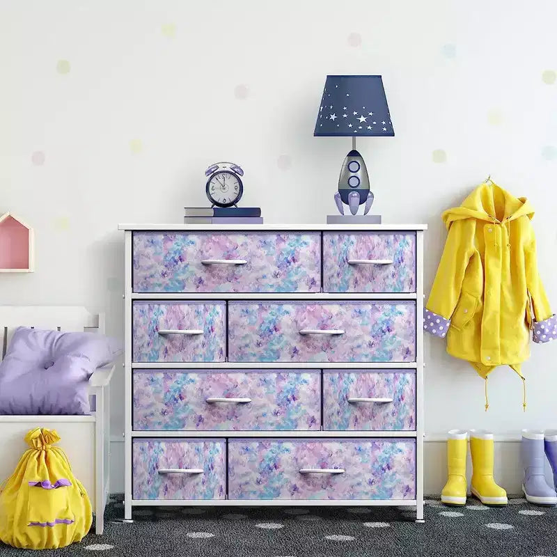 Sorbus Dresser with 8 Drawers - Storage Chest Organizer with Steel Frame, Wood Top, Handles, Fabric Bins
