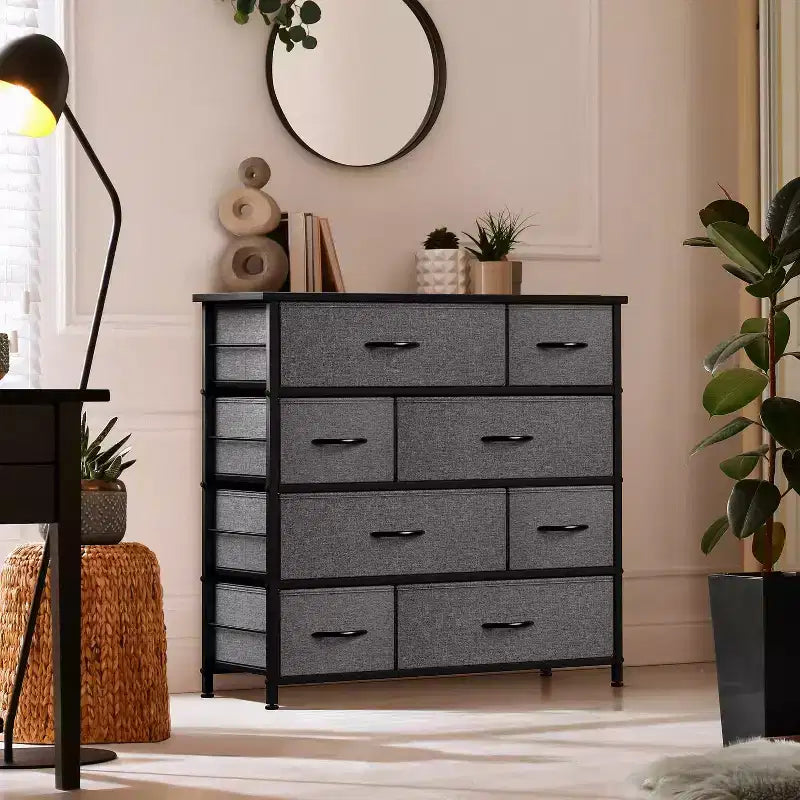 Sorbus Dresser with 8 Drawers - Storage Chest Organizer with Steel Frame, Wood Top, Handles, Fabric Bins