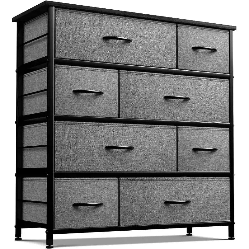 Sorbus Dresser with 8 Drawers - Storage Chest Organizer with Steel Frame, Wood Top, Handles, Fabric Bins