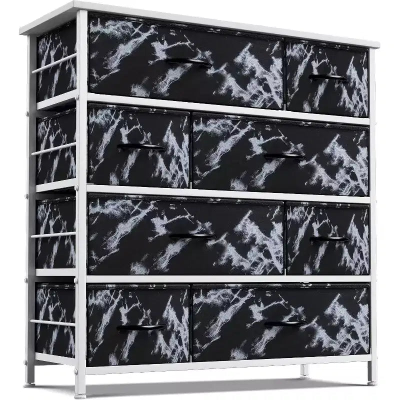 Sorbus Dresser with 8 Drawers - Storage Chest Organizer with Steel Frame, Wood Top, Handles, Fabric Bins