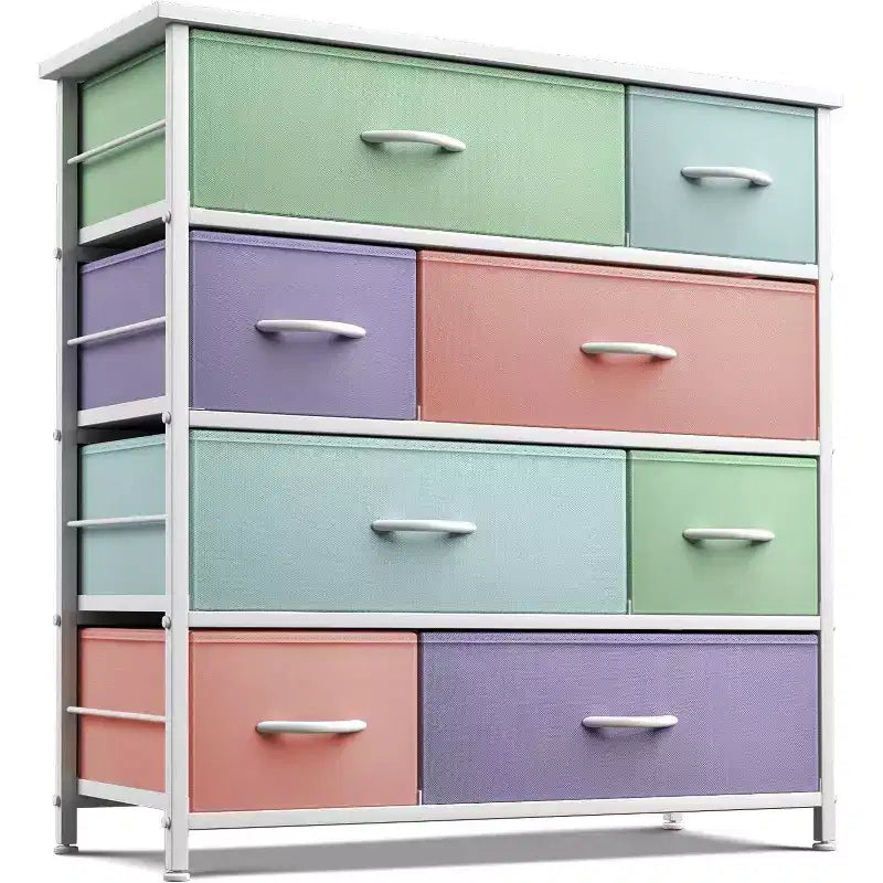 Sorbus Dresser with 8 Drawers - Storage Chest Organizer with Steel Frame, Wood Top, Handles, Fabric Bins