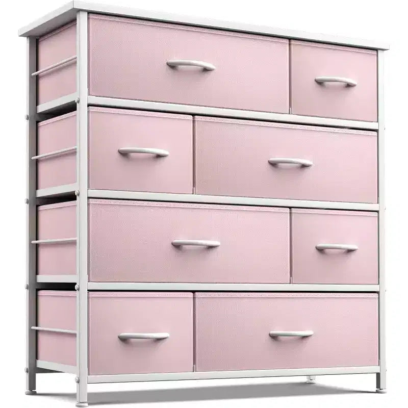 Sorbus Dresser with 8 Drawers - Storage Chest Organizer with Steel Frame, Wood Top, Handles, Fabric Bins