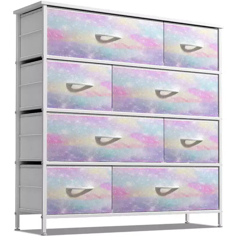 Sorbus Dresser with 8 Drawers - Storage Chest Organizer with Steel Frame, Wood Top, Handles, Fabric Bins