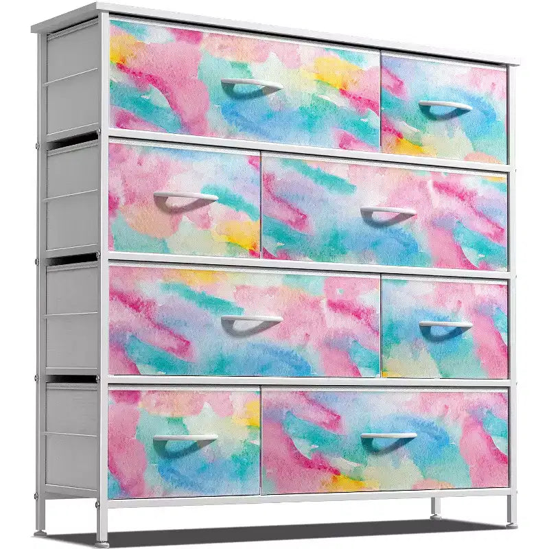 Sorbus Dresser with 8 Drawers - Storage Chest Organizer with Steel Frame, Wood Top, Handles, Fabric Bins