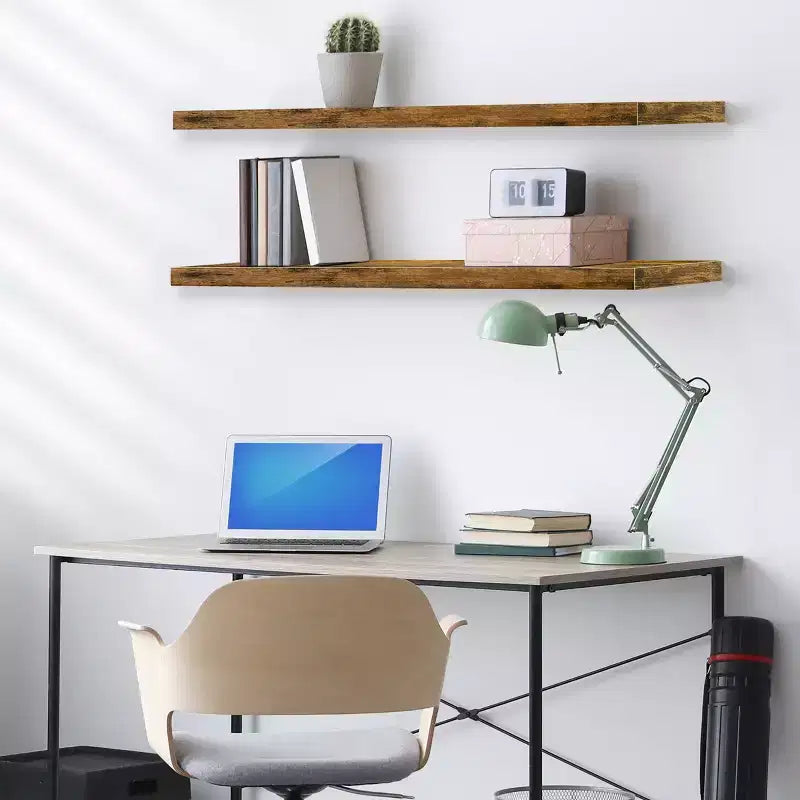 Sorbus 2 Pack 47 x 9.25 Inch Wall Mounted Floating Shelves - Stylish and Functional Storage