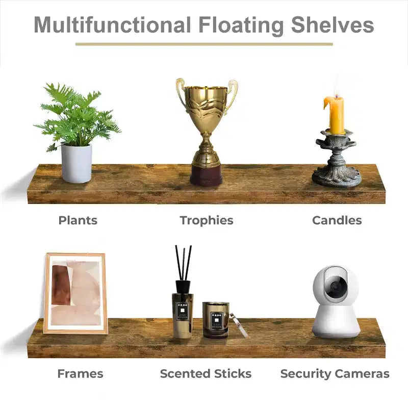 Sorbus 2 Pack 47 x 9.25 Inch Wall Mounted Floating Shelves - Stylish and Functional Storage