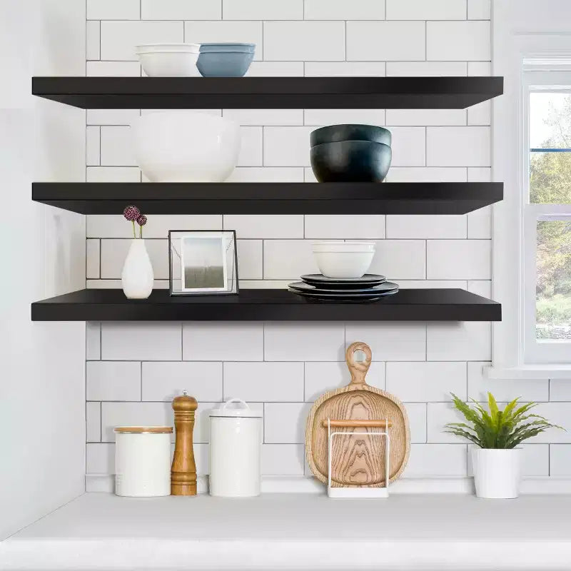 Sorbus 2 Pack 47 x 9.25 Inch Wall Mounted Floating Shelves - Stylish and Functional Storage