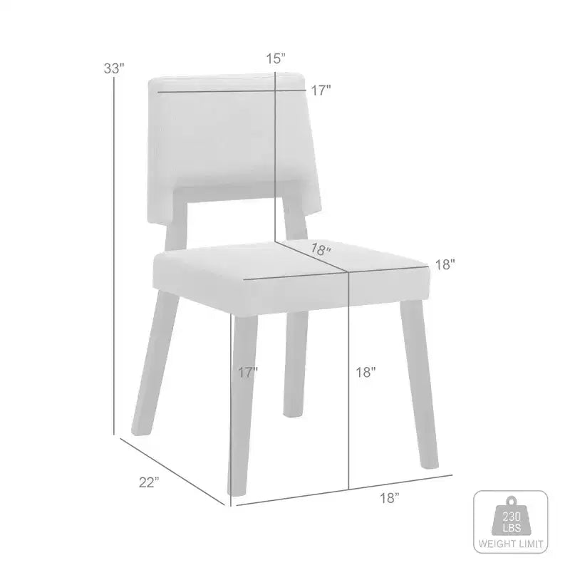 Channell Upholstered Wood Dining Chair - Set of 2