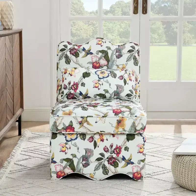 CLIHOME Flannel Single Dining Chair With Soft Seat Cushion And Backrest