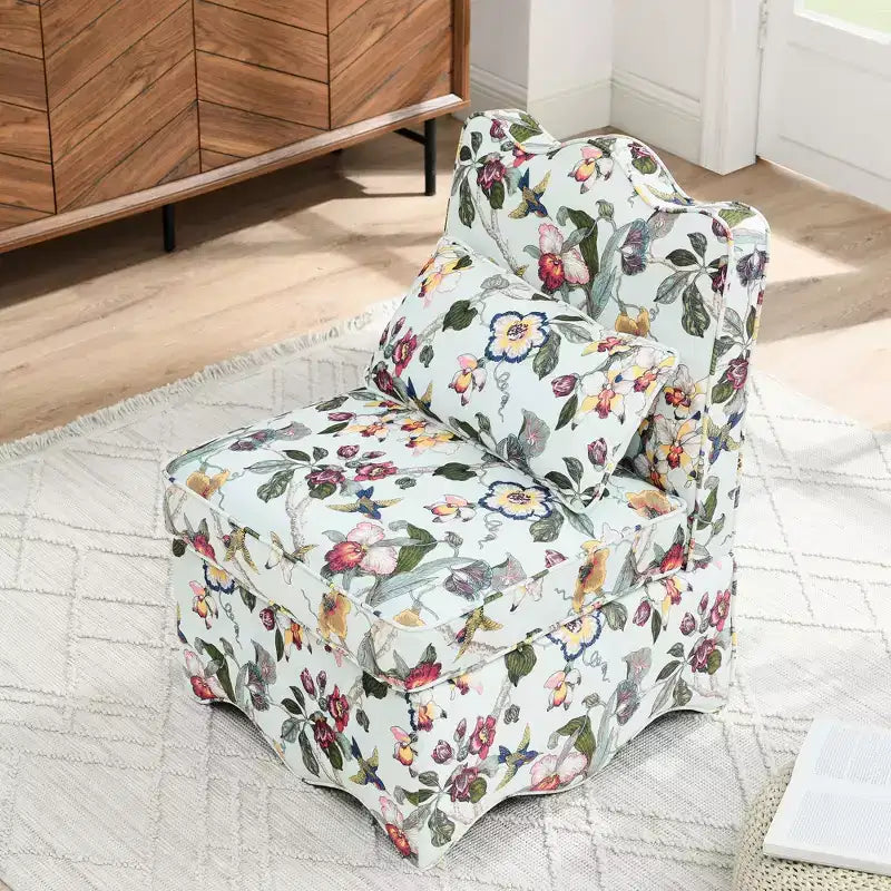 CLIHOME Flannel Single Dining Chair With Soft Seat Cushion And Backrest