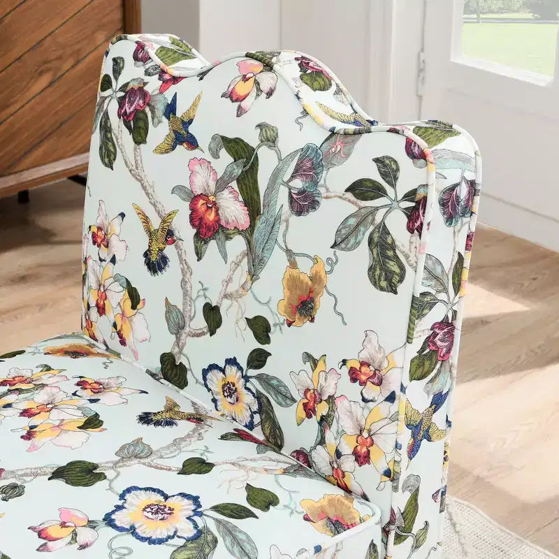 CLIHOME Flannel Single Dining Chair With Soft Seat Cushion And Backrest