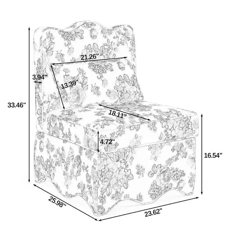 CLIHOME Flannel Single Dining Chair With Soft Seat Cushion And Backrest