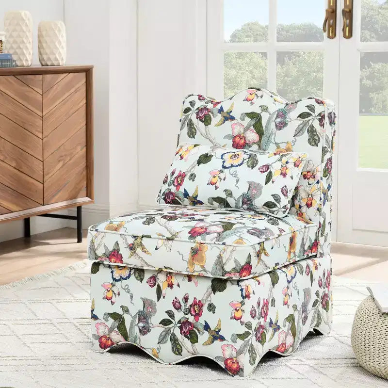CLIHOME Flannel Single Dining Chair With Soft Seat Cushion And Backrest