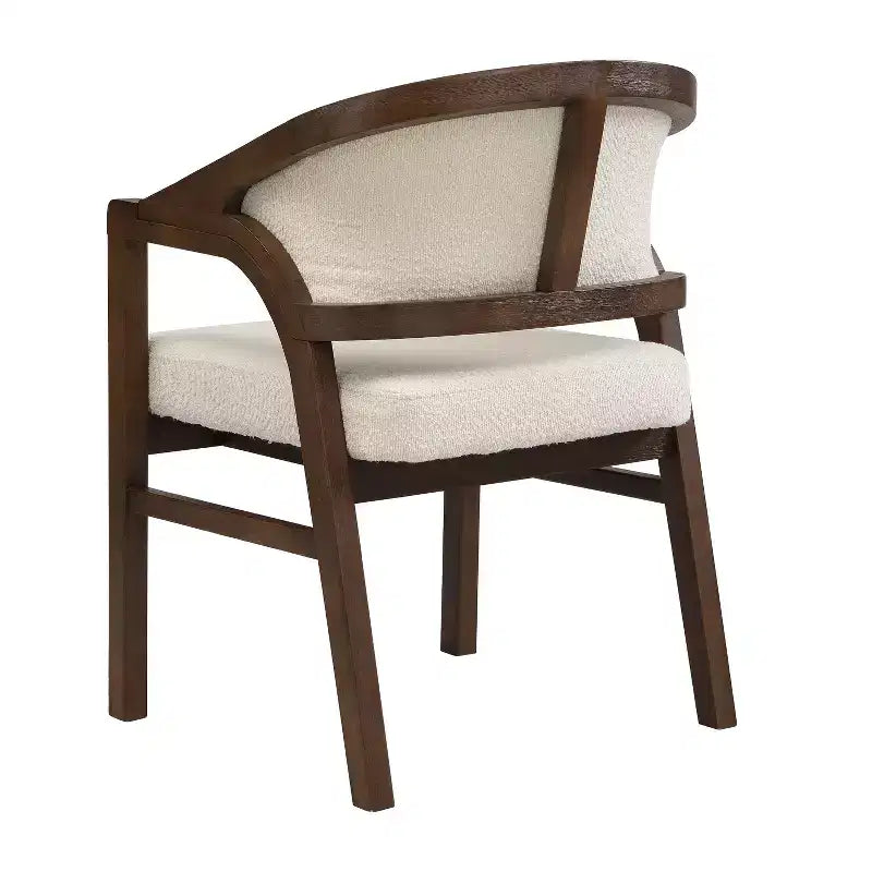 Christopher Knight Home Appleby Rubberwood Upholstered Dining Arm Chair with Curved Design (Set of 2)