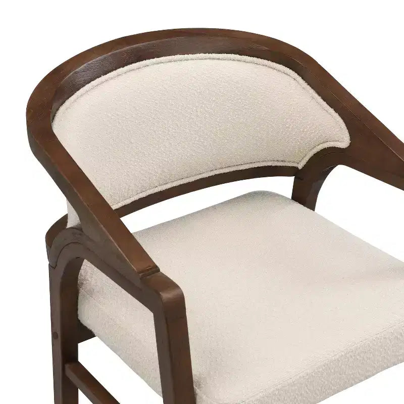 Christopher Knight Home Appleby Rubberwood Upholstered Dining Arm Chair with Curved Design (Set of 2)