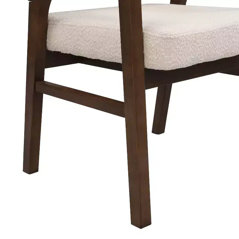 Christopher Knight Home Appleby Rubberwood Upholstered Dining Arm Chair with Curved Design (Set of 2)