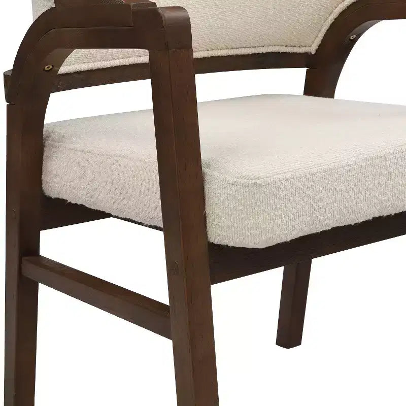 Christopher Knight Home Appleby Rubberwood Upholstered Dining Arm Chair with Curved Design (Set of 2)