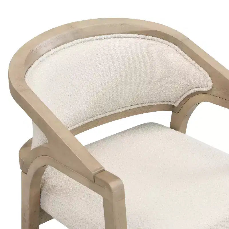 Christopher Knight Home Appleby Rubberwood Upholstered Dining Arm Chair with Curved Design (Set of 2)