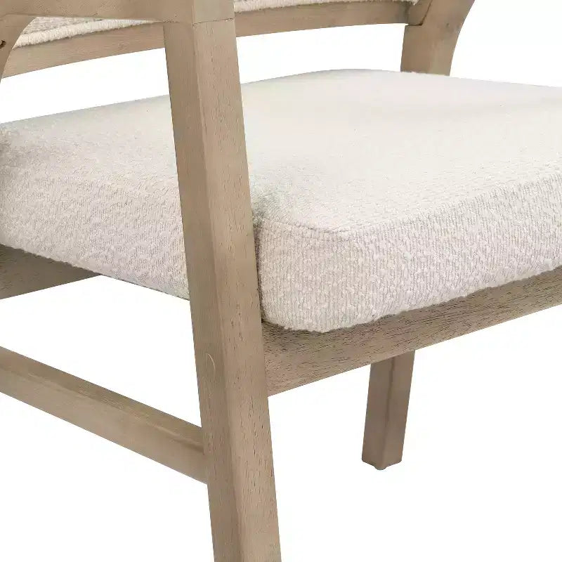 Christopher Knight Home Appleby Rubberwood Upholstered Dining Arm Chair with Curved Design (Set of 2)