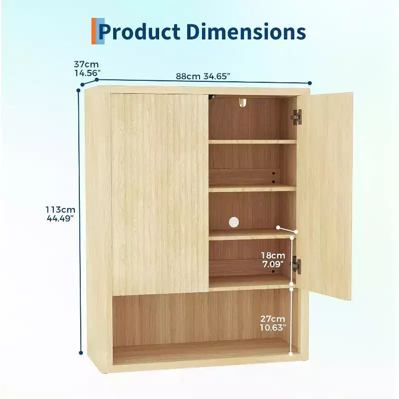 Shoe Storage Cabinet for Entryway, Slim Wooden Shoe Organizer with Fluted Doors & Adjustable Shelves, Narrow Shoe Rack for Hallway, Porch, Oak