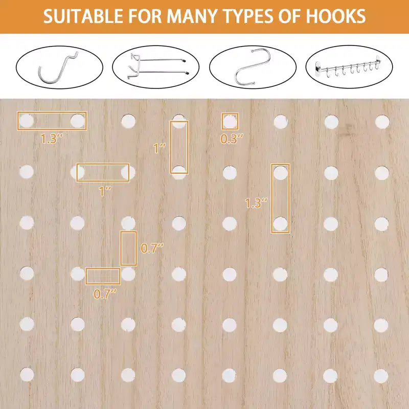 VINGLI 4 Panel Freestanding Pegboard with Feet, 5 FT Wood Room Divider Display Board, Partition Space Separator for Craft Shows Retail (Natural)