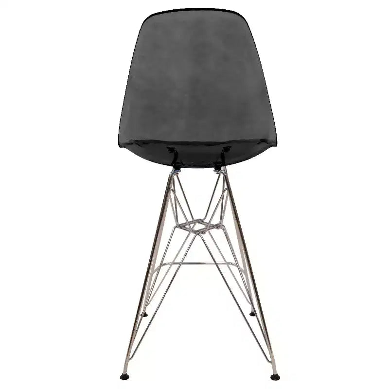LeisureMod Cresco Modern Acrylic Barstool Lightweight Steel Frame and Footrest Counter Stool for Kitchen Island, Home Bar, or Dining Area Set of 2