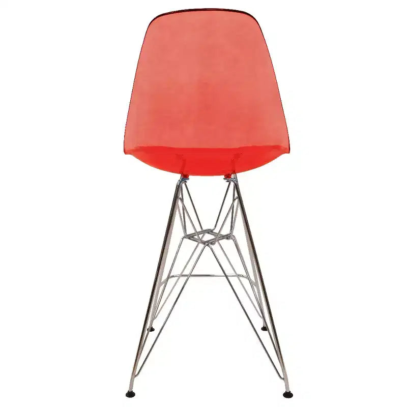 LeisureMod Cresco Modern Acrylic Barstool Lightweight Steel Frame and Footrest Counter Stool for Kitchen Island, Home Bar, or Dining Area Set of 2