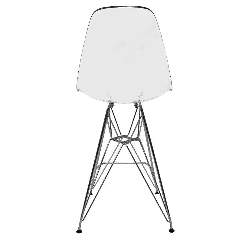 LeisureMod Cresco Modern Acrylic Barstool Lightweight Steel Frame and Footrest Counter Stool for Kitchen Island, Home Bar, or Dining Area Set of 2
