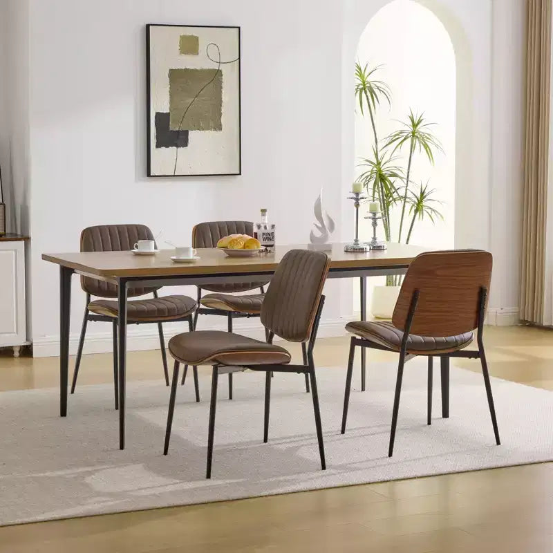 GDFStudio Sera Mid-Century Modern Upholstered Dining Chairs (Set of 2)