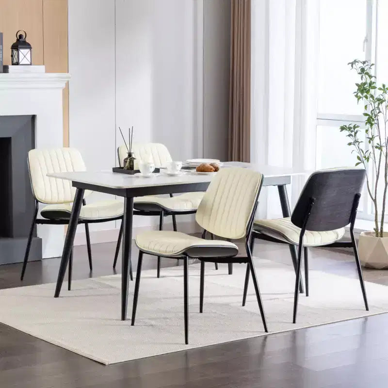 GDFStudio Sera Mid-Century Modern Upholstered Dining Chairs (Set of 2)