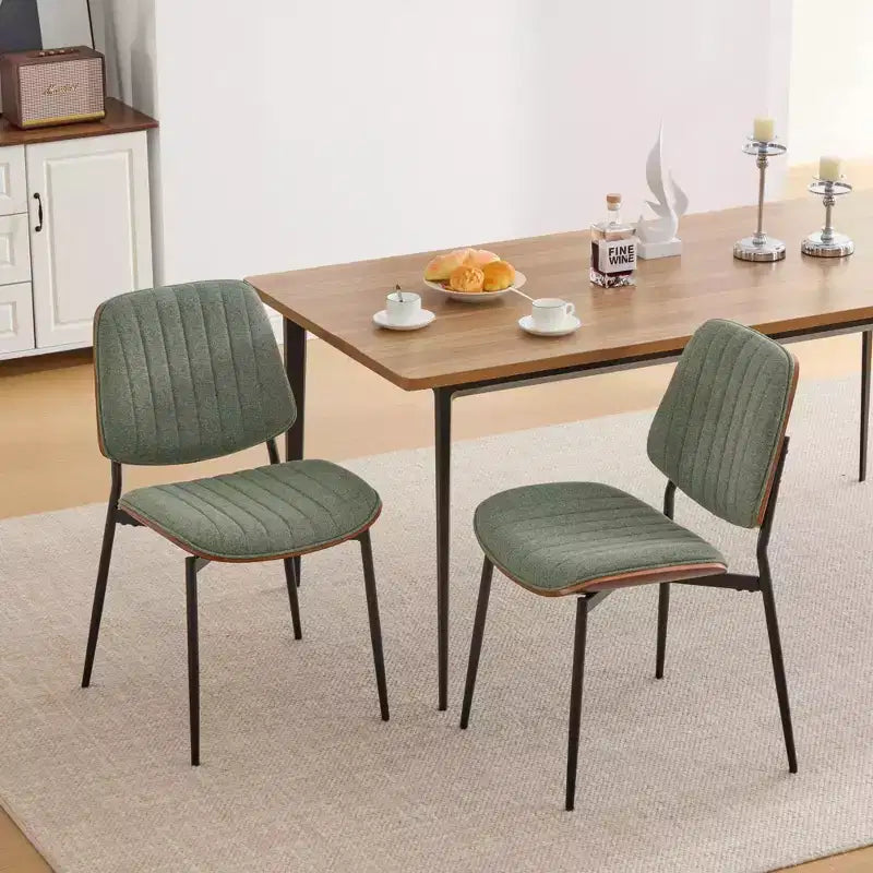 GDFStudio Sera Mid-Century Modern Upholstered Dining Chairs (Set of 2)