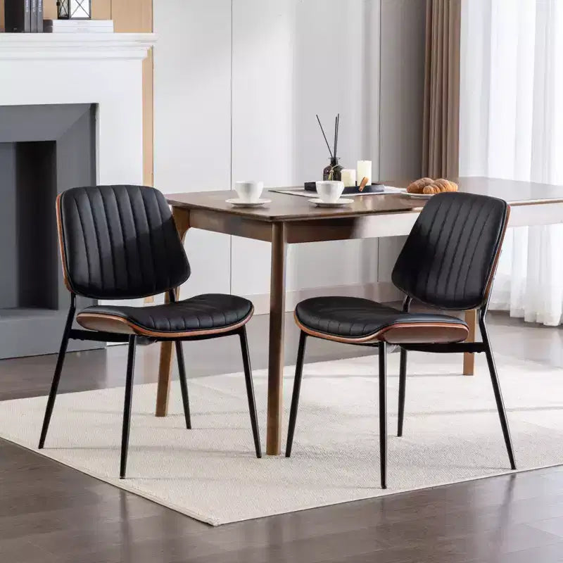 GDFStudio Sera Mid-Century Modern Upholstered Dining Chairs (Set of 2)