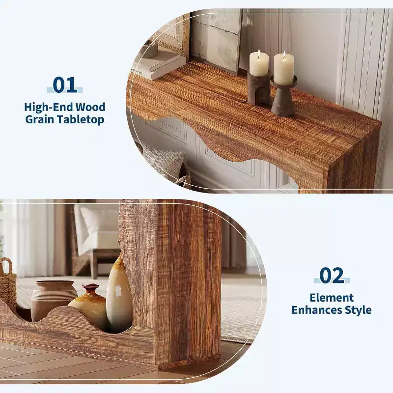 63 Long Farmhouse Console Table, Narrow Entryway Sofa Table, Industrial Accent Table, Entry Table Stand, for Hallway, Foyer, Living Room