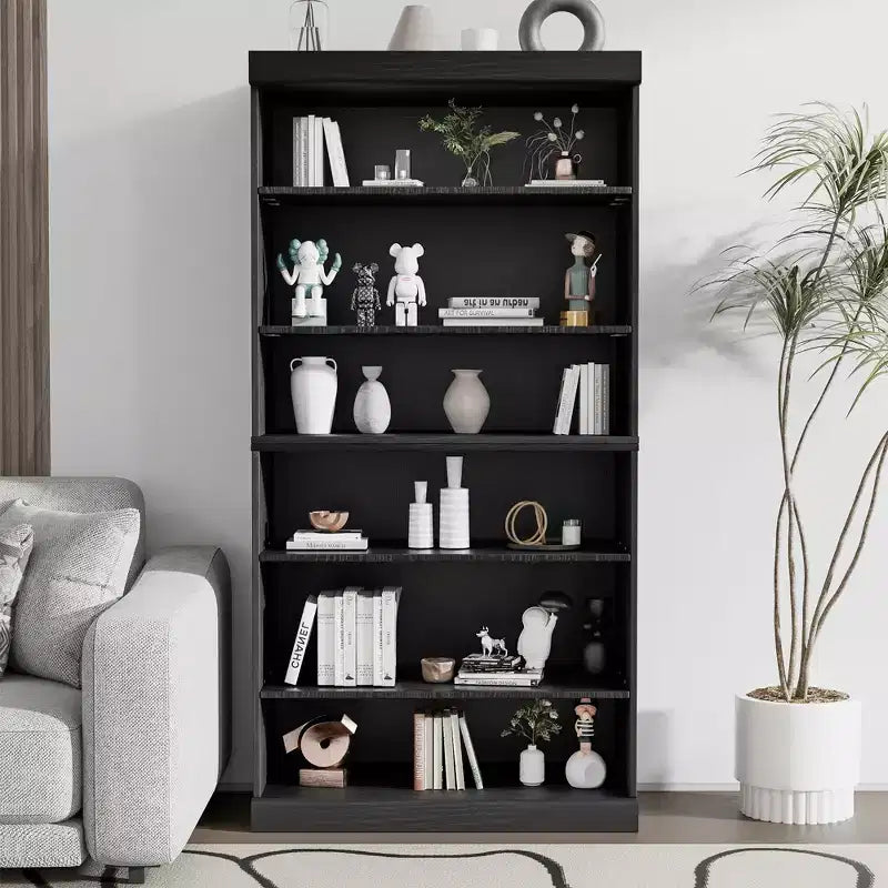 PexFix 31x31x16 Doorless Wood Bookshelf Storage Cabinet Bookcase&Office Cabinet for Kitchen Bedroom Entryway Living Room Dinning Room Black