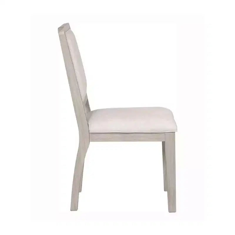 Royal Hampton Dining Side Chair Set of 2, Rattan Design, Natural Brown Wood
