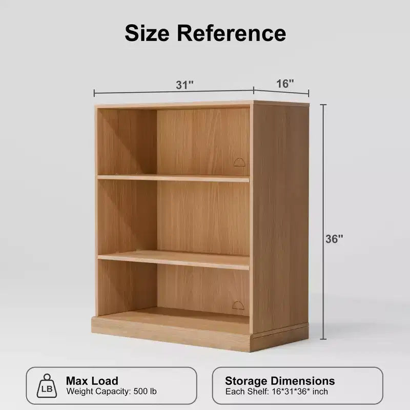 PexFix 36x31x16 Doorless Wood Bookshelf Storage Cabinet Bookcase&Office Cabinet for Kitchen Bedroom Entryway Living Room Dinning Room Natural
