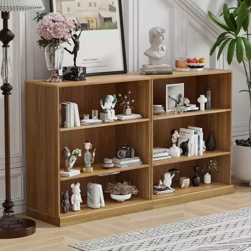 PexFix 36x31x16 Doorless Wood Bookshelf Storage Cabinet Bookcase&Office Cabinet for Kitchen Bedroom Entryway Living Room Dinning Room Natural