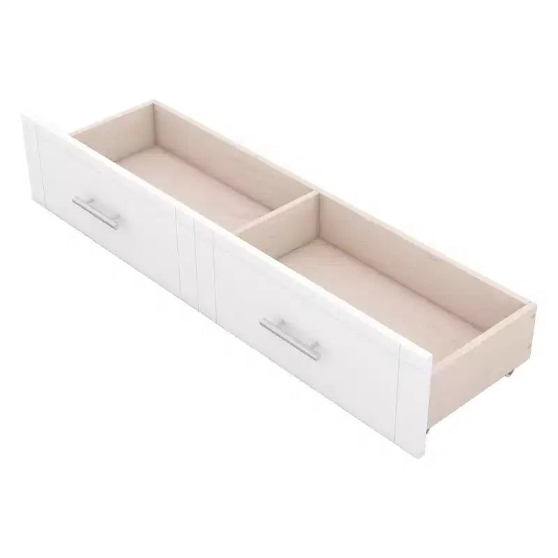 Queen/Full Murphy Bed Foldable into Cabinet, Wooden Platform Bedframe with Shelves, Drawers